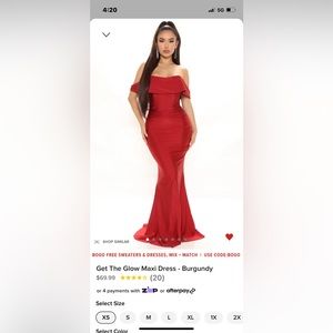 New fashion nova Get The Glow Maxi Dress - Burgundy